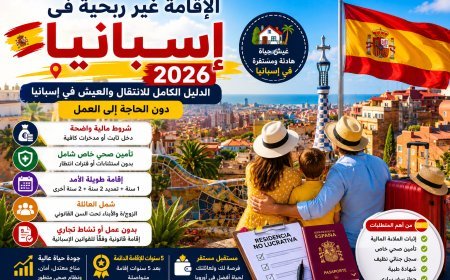 الإقامة الغير ربحية  في إسبانيا 2026: الدليل الكامل للانتقال والعيش في إسبانيا دون الحاجة إلى العمل